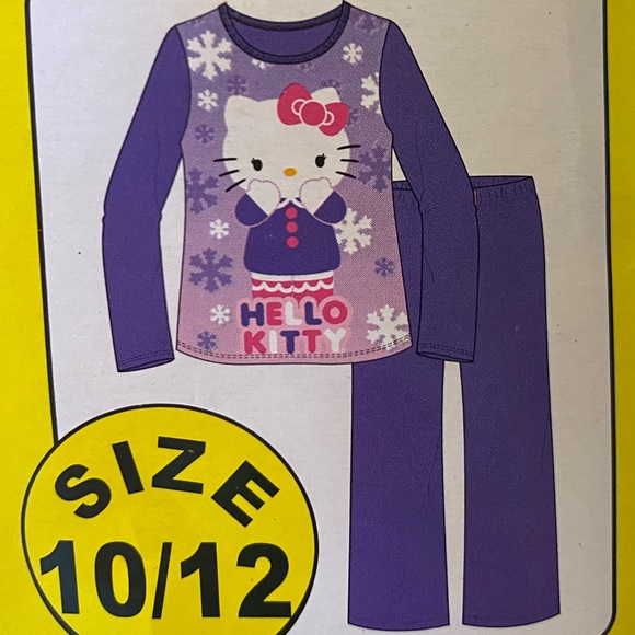 Hello Kitty Girls 2Pc Flannel Pajama Set Pants Top - Picture 4 of 14